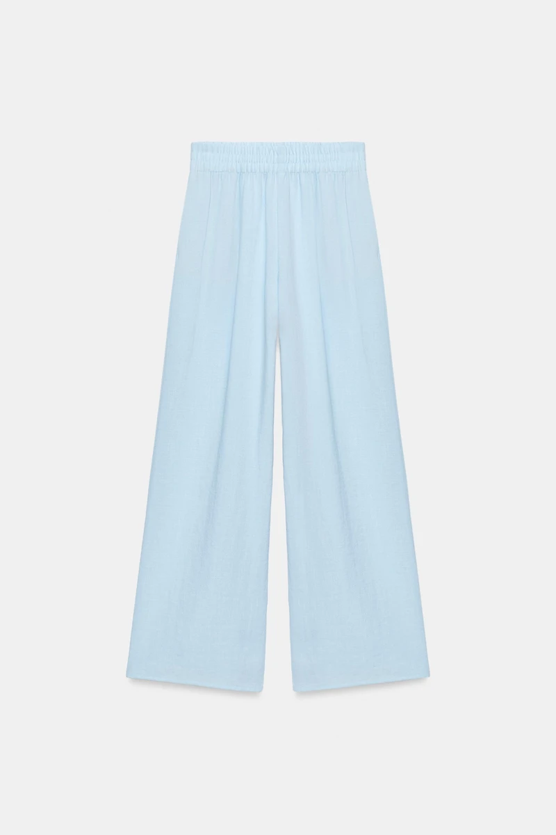 PANTALON LARGE À TAILLE ÉLASTIQUE