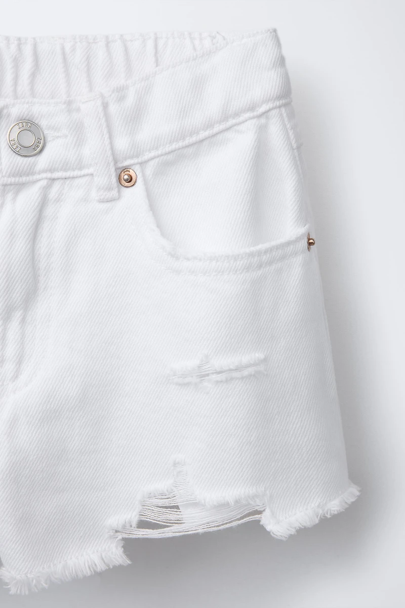 RIPPED DENIM SHORTS