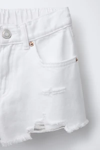RIPPED DENIM SHORTS