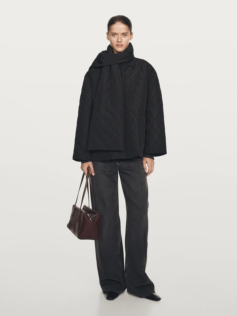 Veste matelassée déperlante avec écharpe