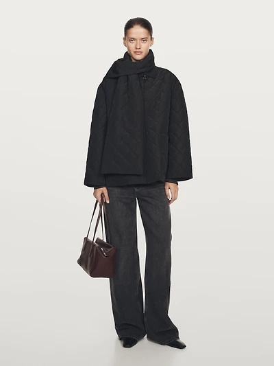 Veste matelassée déperlante avec écharpe