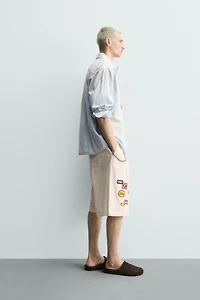 PATCHED BAGGY FIT SHORTS