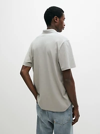 Cotton V-neck polo shirt