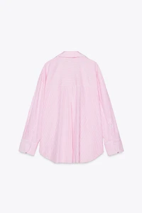 CHEMISE EN POPELINE RAYURES FIL MÉTALLISÉ