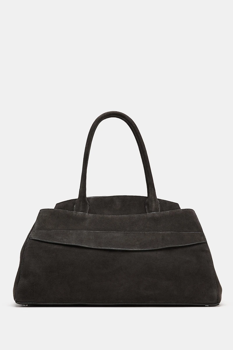 SPLIT LEATHER SHOULDER BAG
