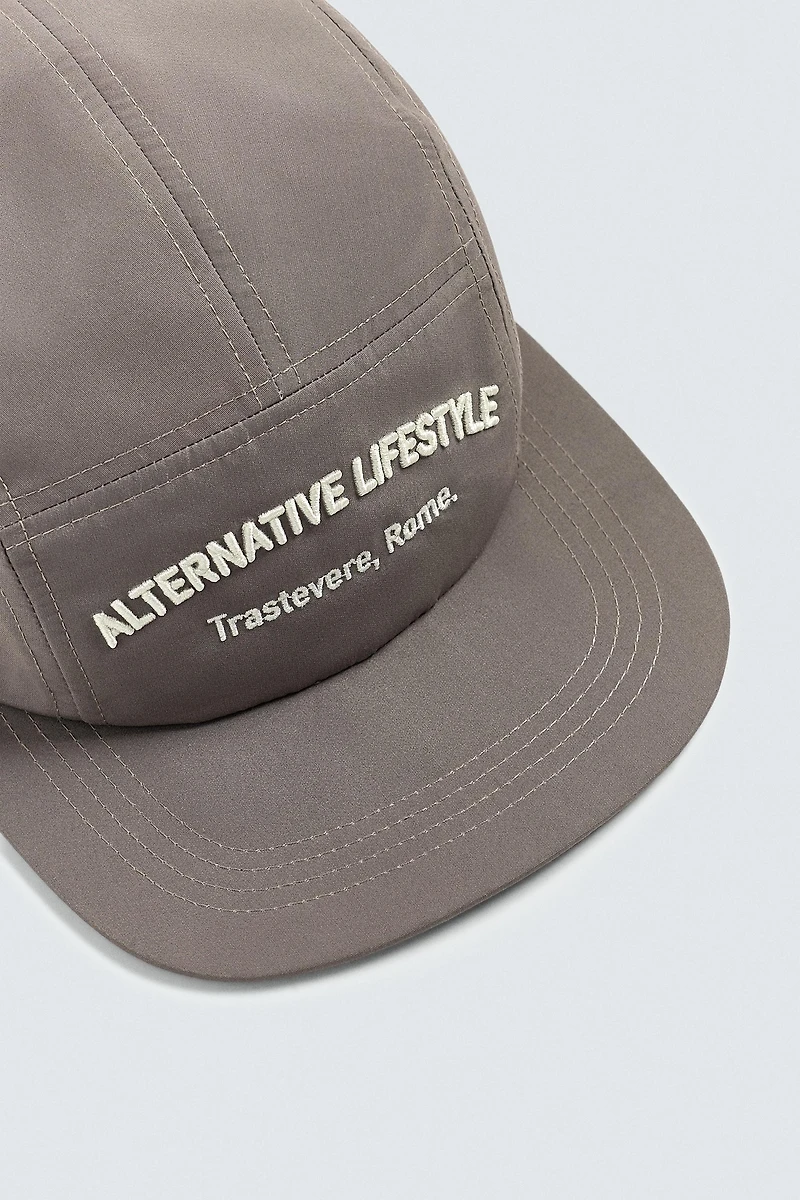 EMBROIDERED FLAT VISOR CAP