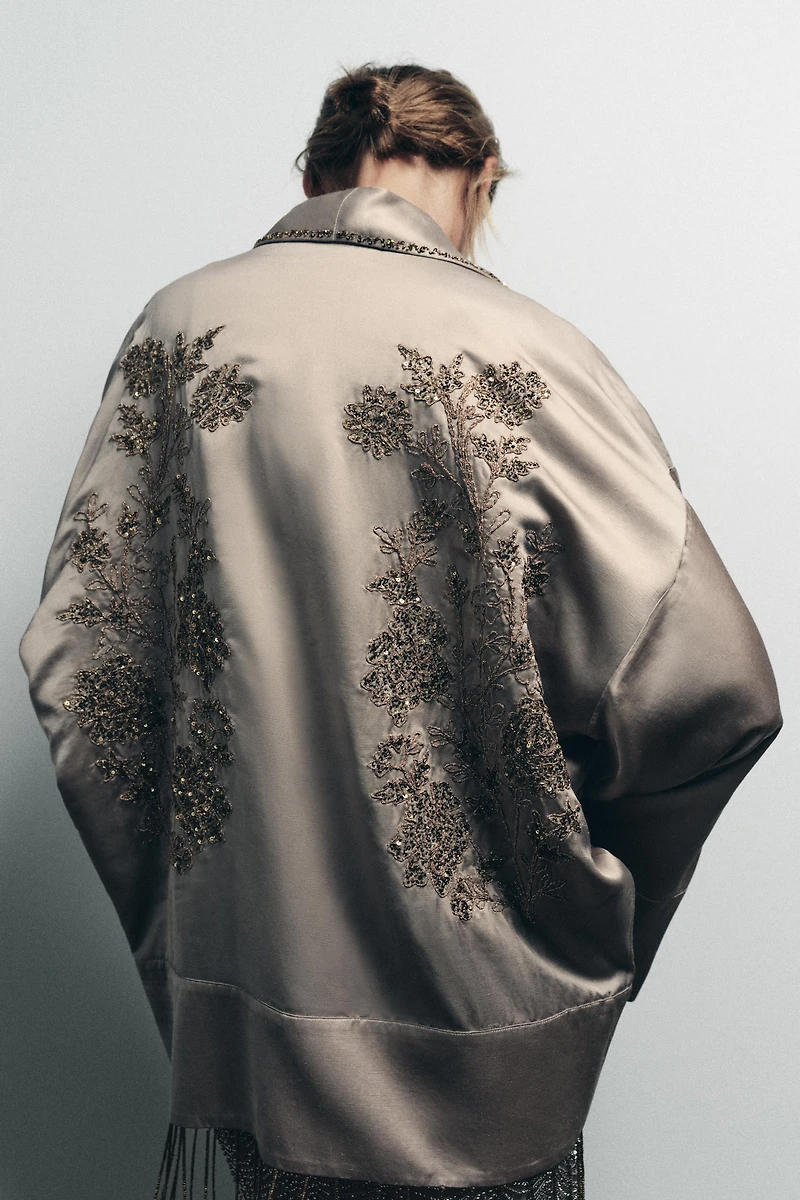 LIMITED EDITION EMBROIDERED BEADED KIMONO