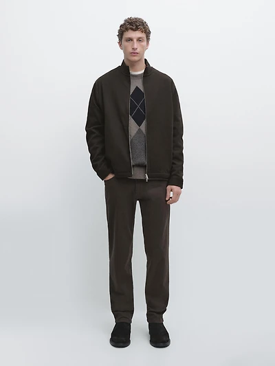 Veste zippée en maille de coton mélangé