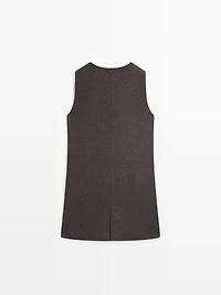 Herringbone mini dress with pockets