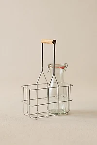 METAL BASKET WITH WOODEN HANDLE