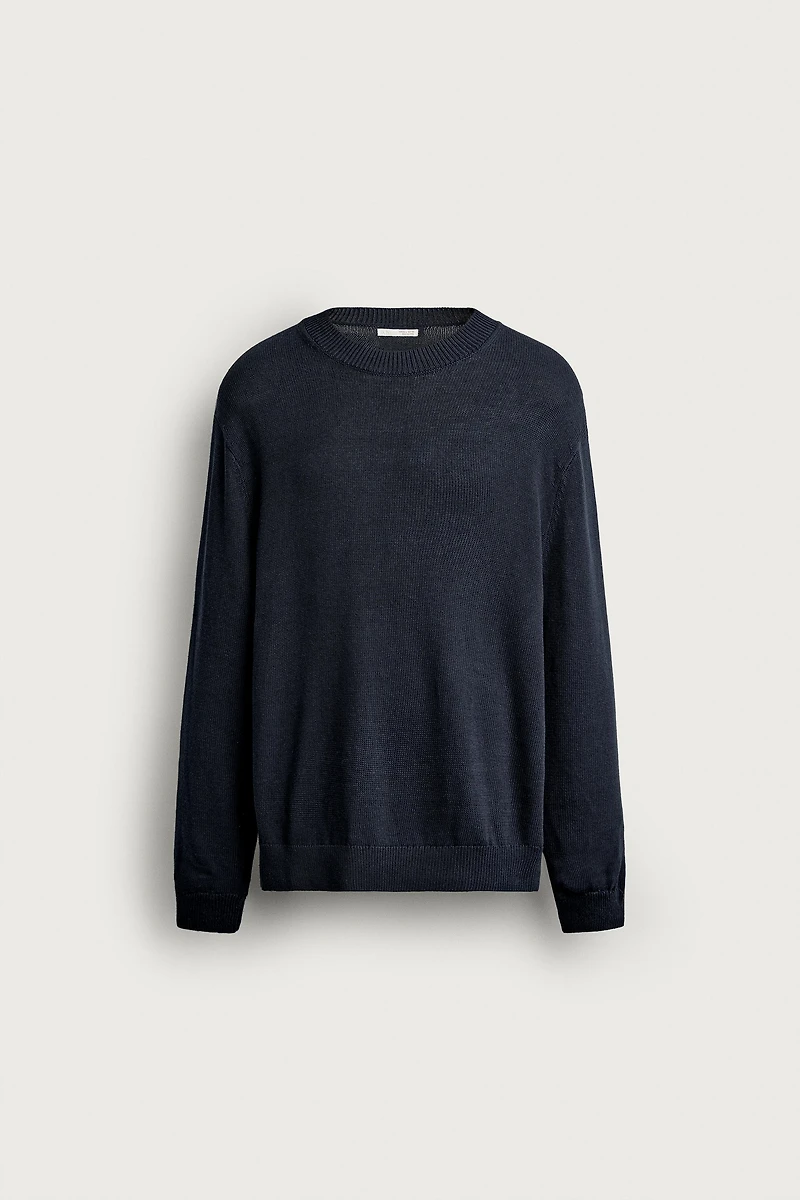 COTTON-LINEN REGULAR FIT SWEATER