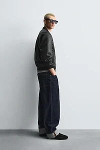 FAUX LEATHER BOMBER JACKET