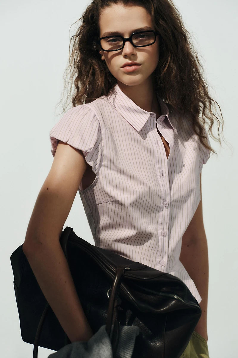SOLID PEPLUM SHIRT