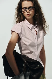 SOLID PEPLUM SHIRT