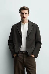WOOL BLEND POCKET BLAZER