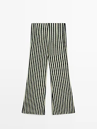 Striped flare fit trousers