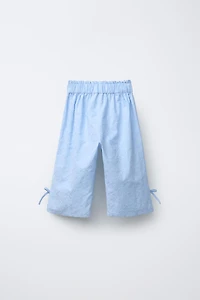 EMBROIDERED BOW PANTS