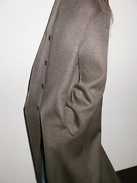 Wool blend high neck coat