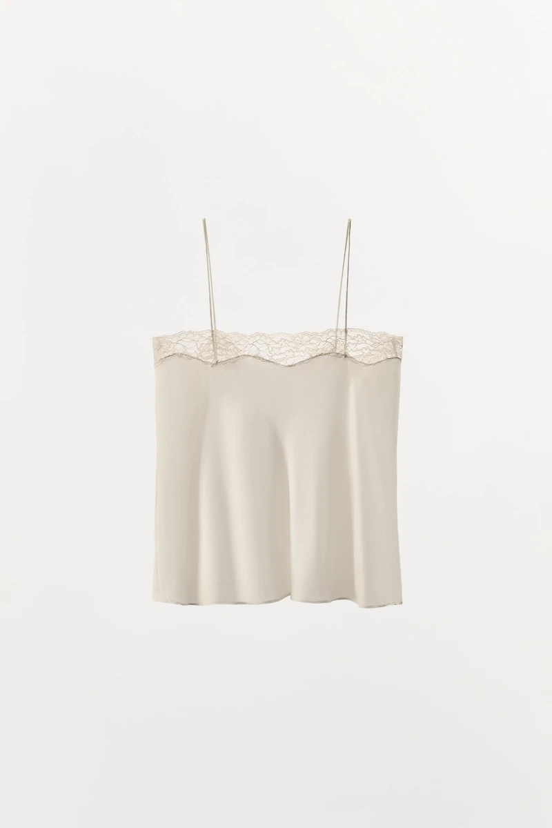 SILK LACE CAMISOLE TOP
