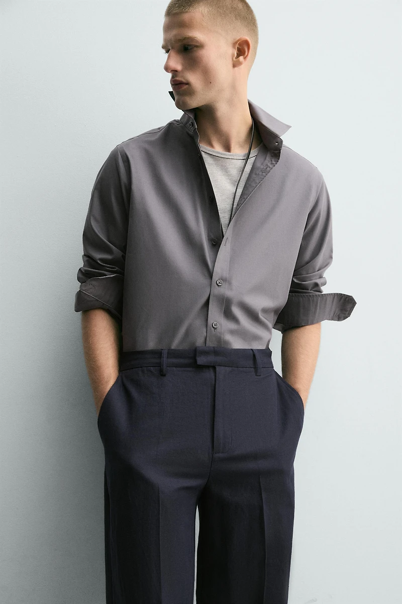 PANTALON RELAXED FIT EN COTON ET LIN