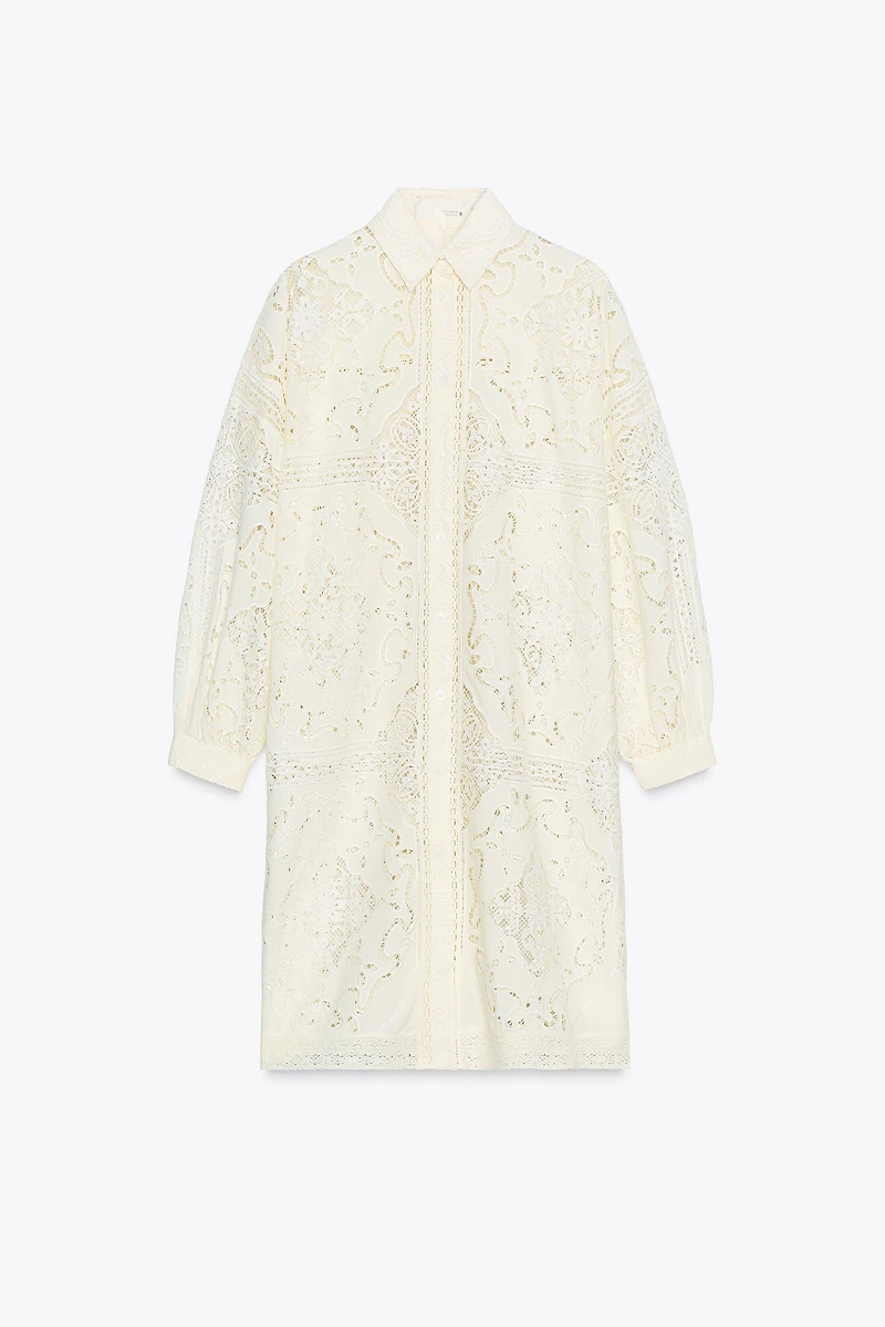 EMBROIDERED SHIRT DRESS ZW COLLECTION