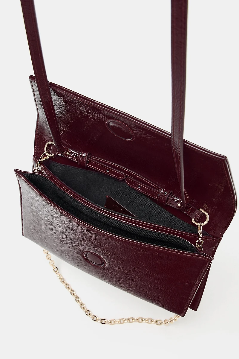 PATENT EFFECT SHOULDER BAG