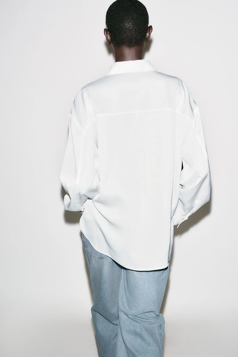 SATIN EFFECT SHIRT WITH MATCHING BUTTONS