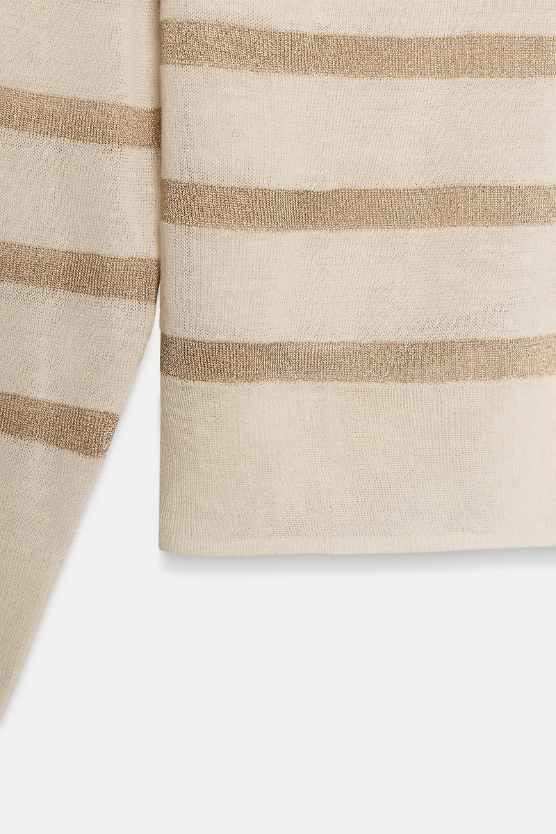 METALLIC THREAD STRIPED JUMPER