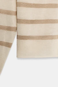 METALLIC THREAD STRIPED JUMPER