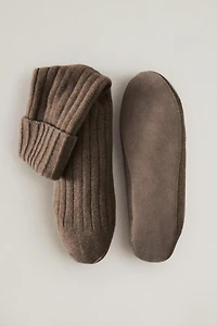 CASHMERE SOCKS WITH LEATHER SOLE