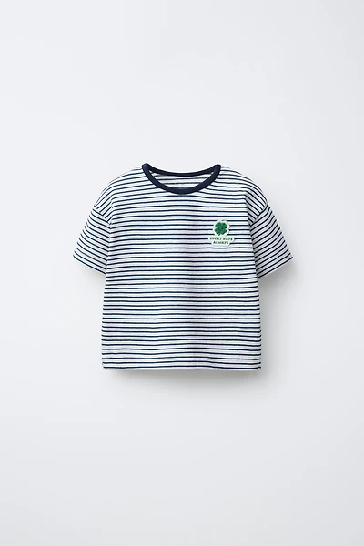 STRIPED CLOVER PATCH T-SHIRT