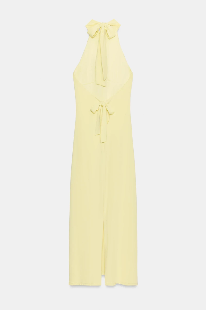 TIED HALTER MIDI DRESS