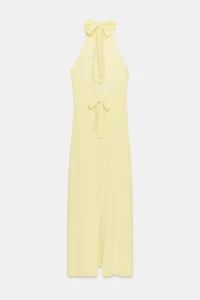TIED HALTER MIDI DRESS