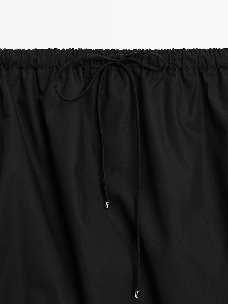 100% cotton balloon mini skirt