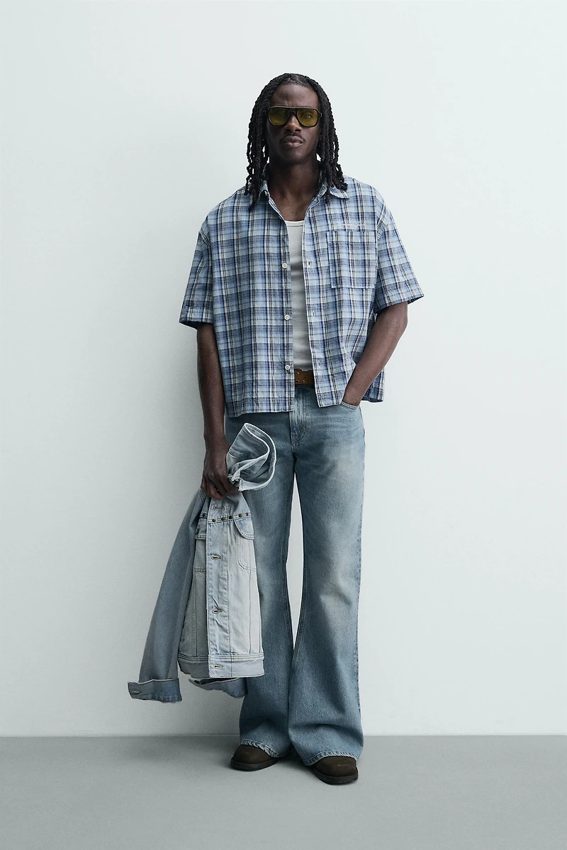 CHEMISE COUPE BOXY À CARREAUX