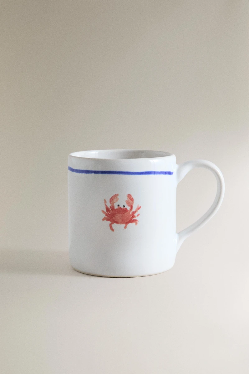 TASSE EN GRÈS MOTIF ANIMAL MARIN