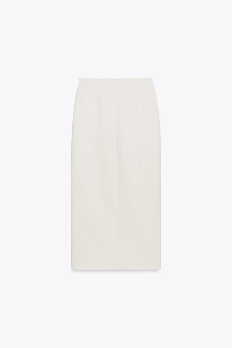 CREPE MIDI SKIRT WITH BELT