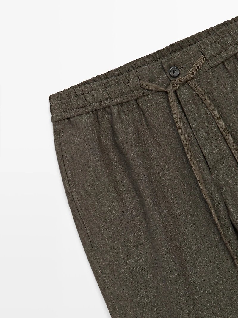 Pantalon de jogging 100 % lin