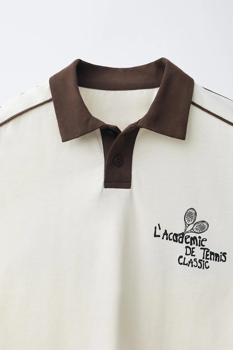 TENNIS PRINT POLO SHIRT