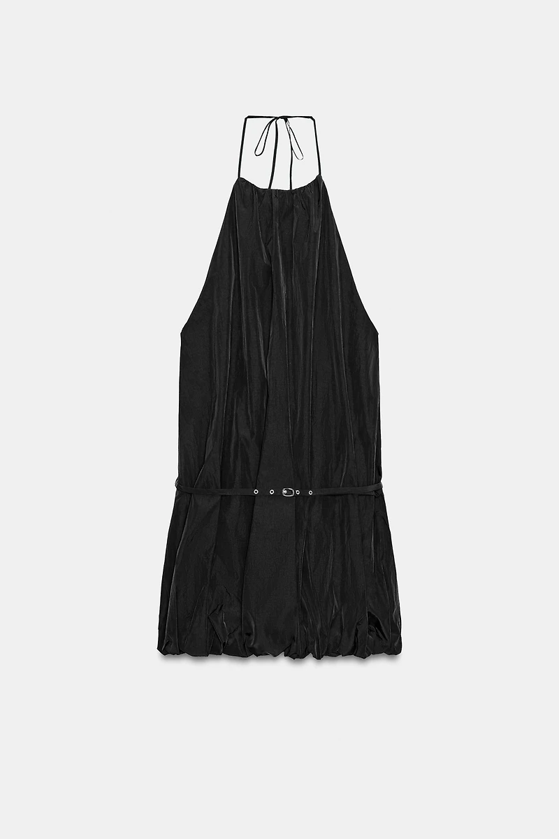 HALTER BUBBLE HEM DRESS