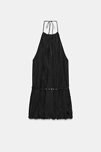 HALTER BUBBLE HEM DRESS