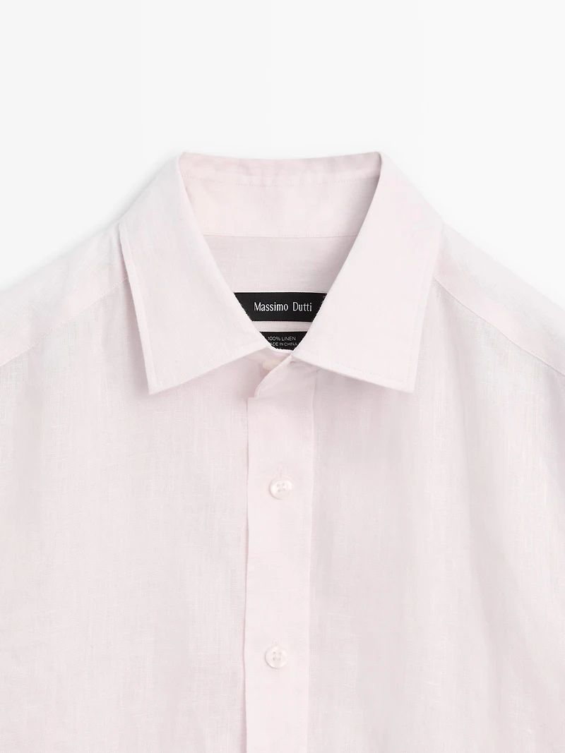 100% linen slim fit shirt