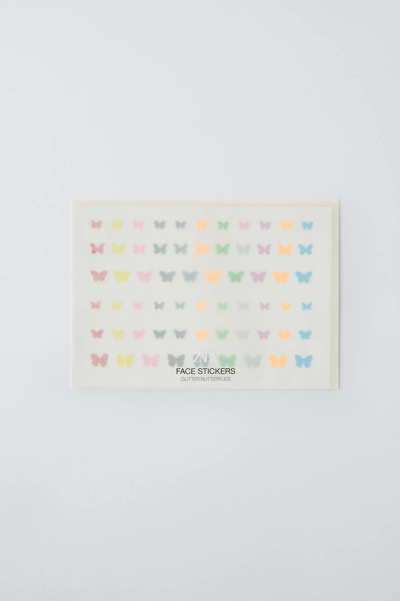 ZARA STICKERS VISAGE PAPILLONS PAILLETTÉS