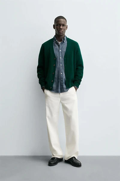 REGULAR FIT WOOL BLEND CARDIGAN