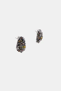 JEWELED BUTTON EARRINGS