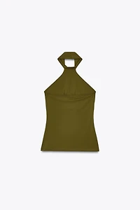POLYAMIDE HALTER TOP