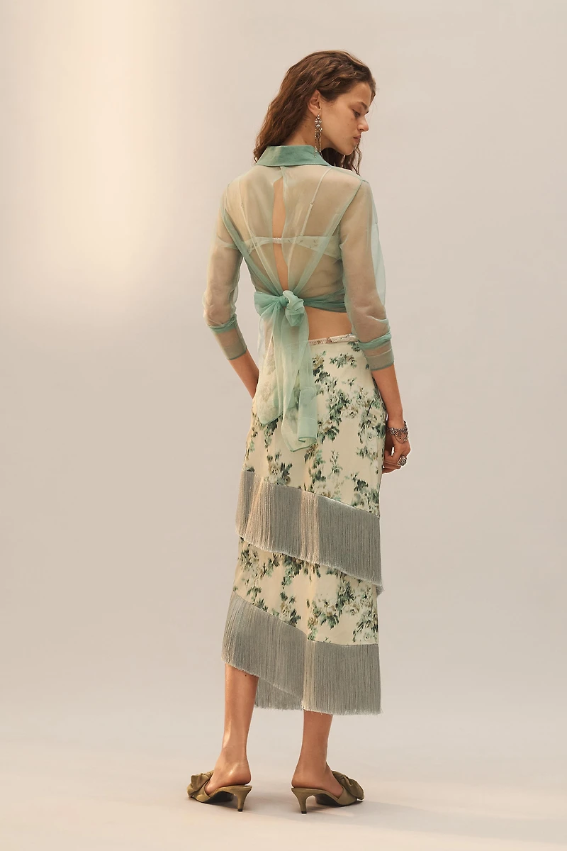 LIMITED EDITION FLORAL FRINGE SKIRT