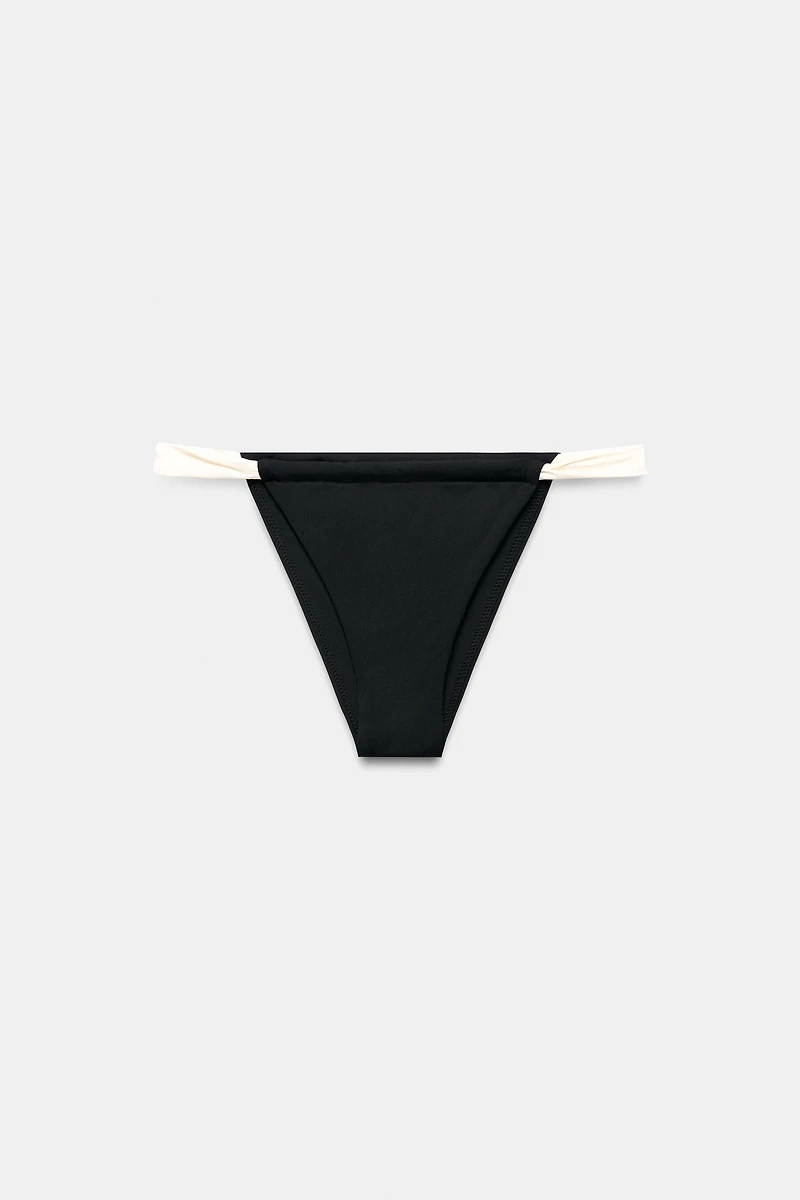 CONTRASTING CURTAIN BIKINI BOTTOMS