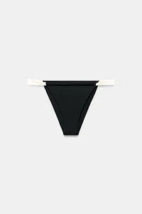 CONTRASTING CURTAIN BIKINI BOTTOMS