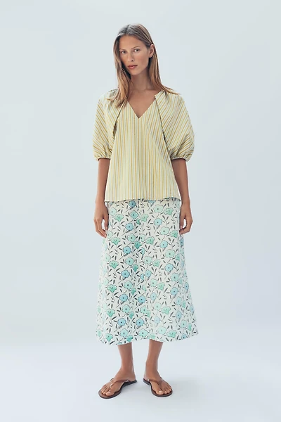 LIMITED EDITION STRIPED PUFF SLEEVE BLOUSE